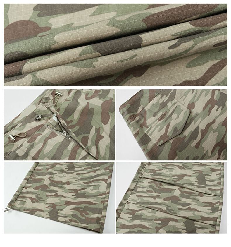 Mid Waist Camo Print Baggy Cargo Pants (Various Designs)