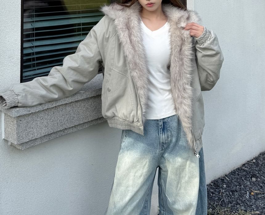 Fleece-Lined Hooded Zip Jacket