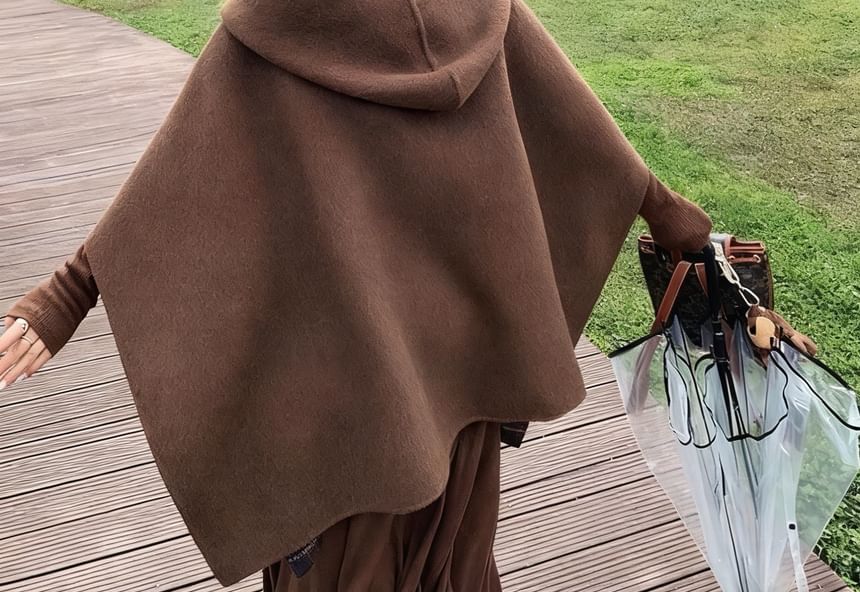 Plaid Reversible Hooded Poncho