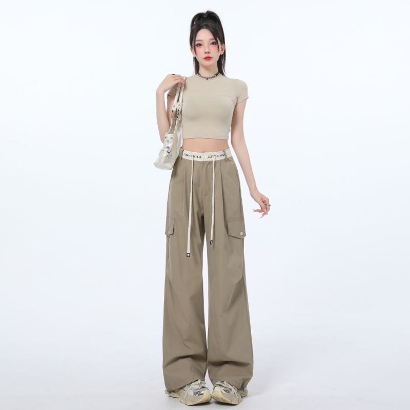 High Rise Wide Leg Cargo Pants (Various Designs)