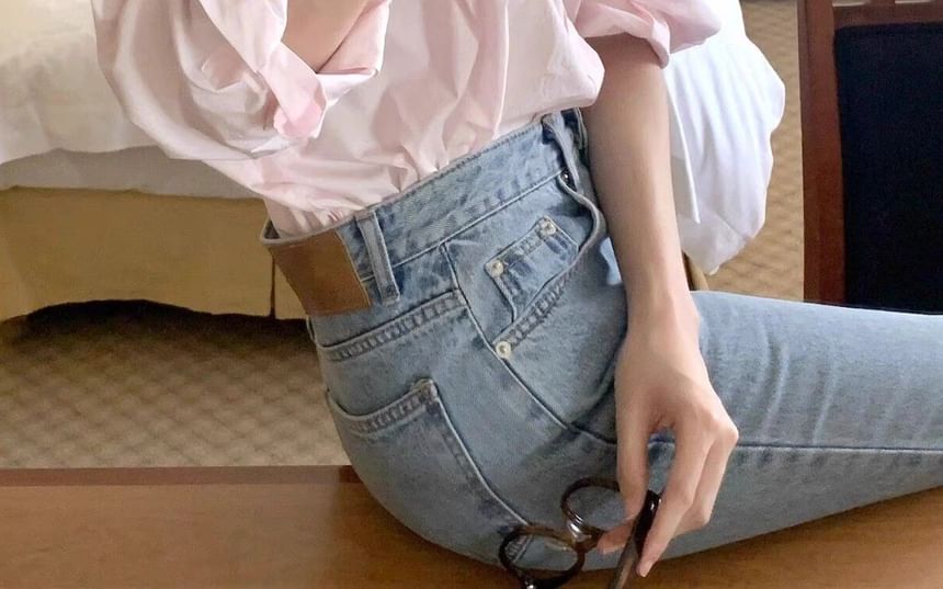 Button-Up Shirt with Long Sleeves, Solid Color, Classic Collared Design