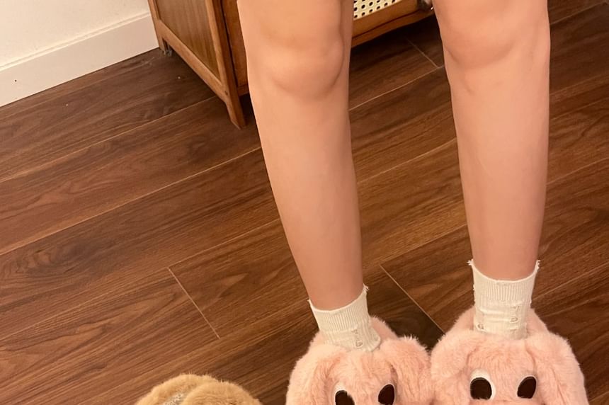 Furry Dog Ankle Snow Boots