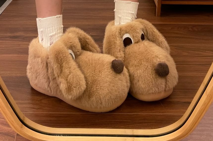 Furry Dog Ankle Snow Boots