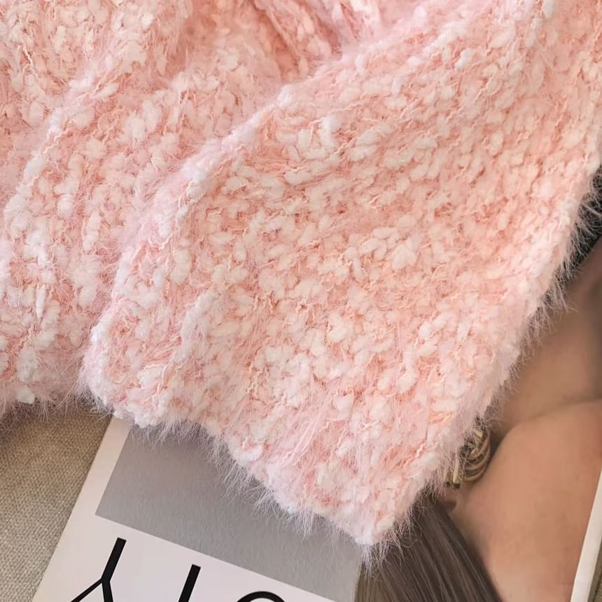 V-Neck Rhinestone-Embellished Sweater