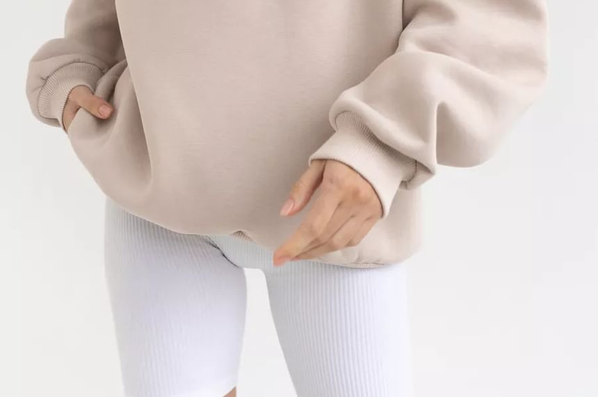 Crew-Neck Plain Sweatshirt