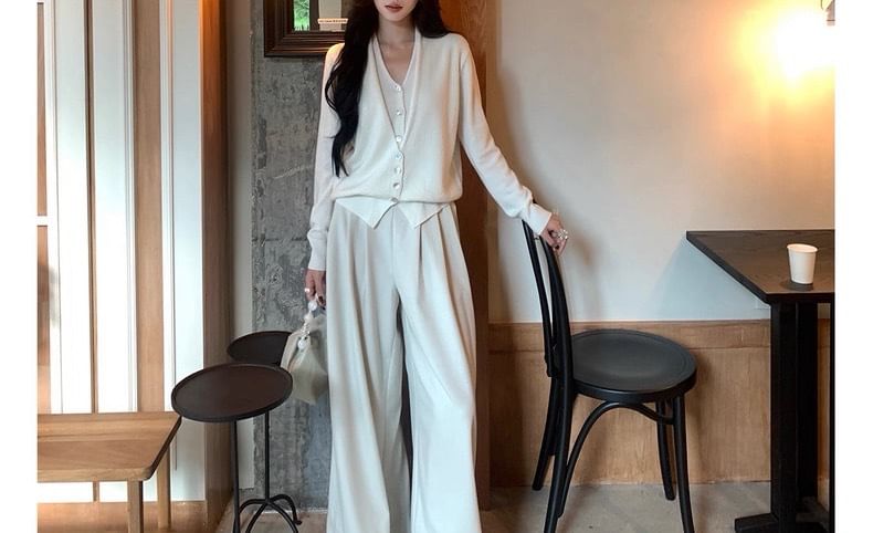 V-Neck Mock Two Piece Cardigan