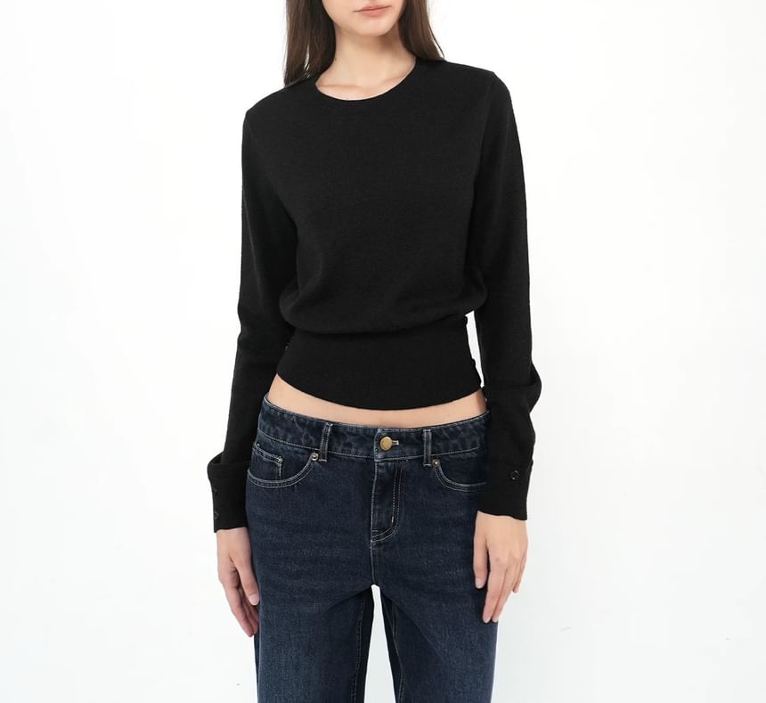 Crew Neck Plain Sweater