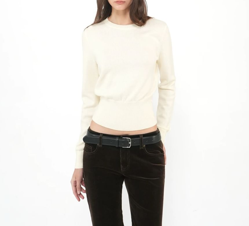 Crew Neck Plain Sweater