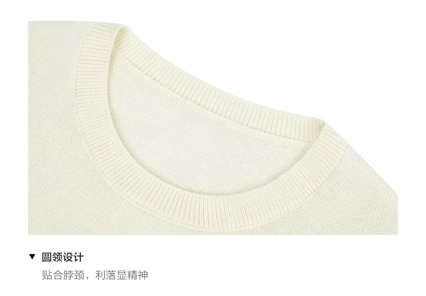 Crew Neck Plain Sweater