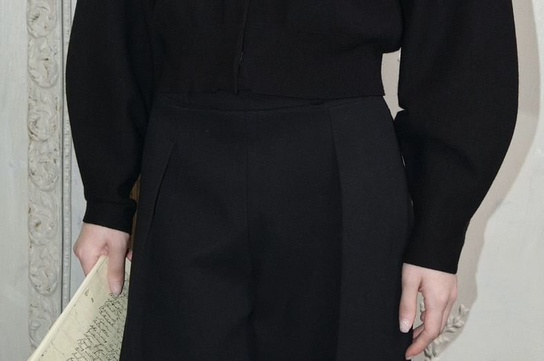 Round Neck Plain Cardigan