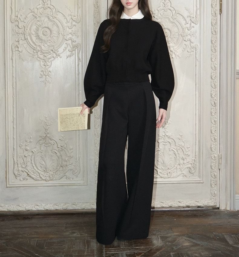 Round Neck Plain Cardigan