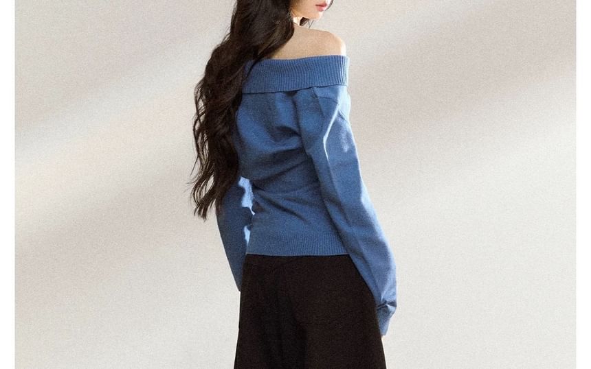 Shawl Collar Plain Sweater / Halter Plain Top