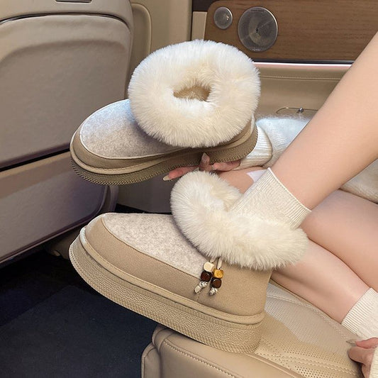 Platform Fluffy Panel Short Snow Boots