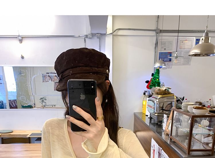 V-Neck Long-Sleeve Plain Tie-Front Knit Top