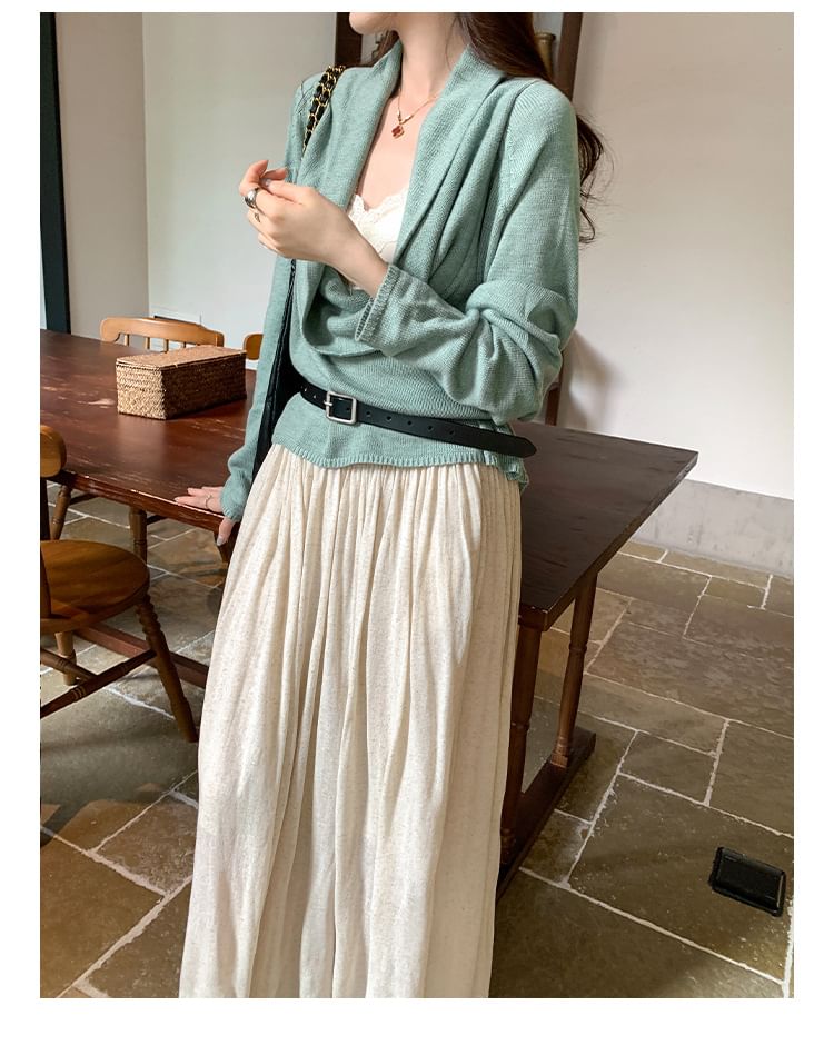 Cowl Neck Long Sleeve Solid Knit Top
