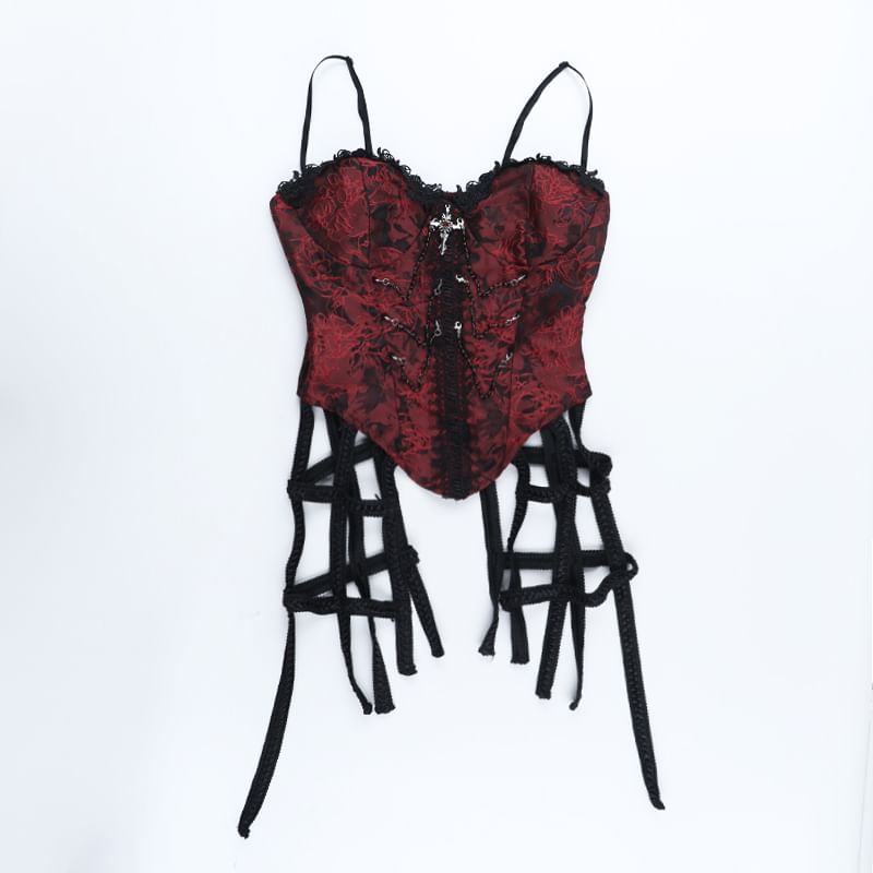 Lace Crop Corset Top & High Rise Lace Maxi Tiered Skirt