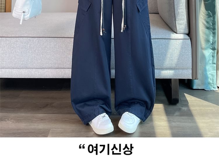 High Waist Plain Barel Leg Baggy Cargo Pants (Various Designs)