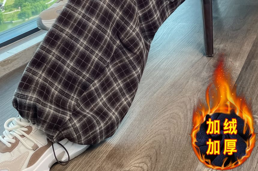 High Waist Plaid Baggy Cargo Pants