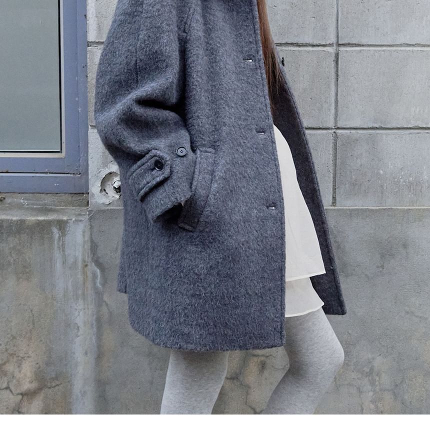Woolen Half Mac Coat (Gray)