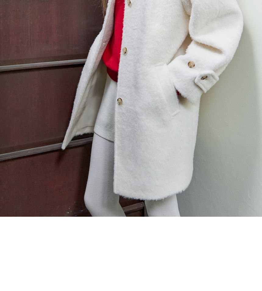 Woolen Half Mac Coat (Ivory)