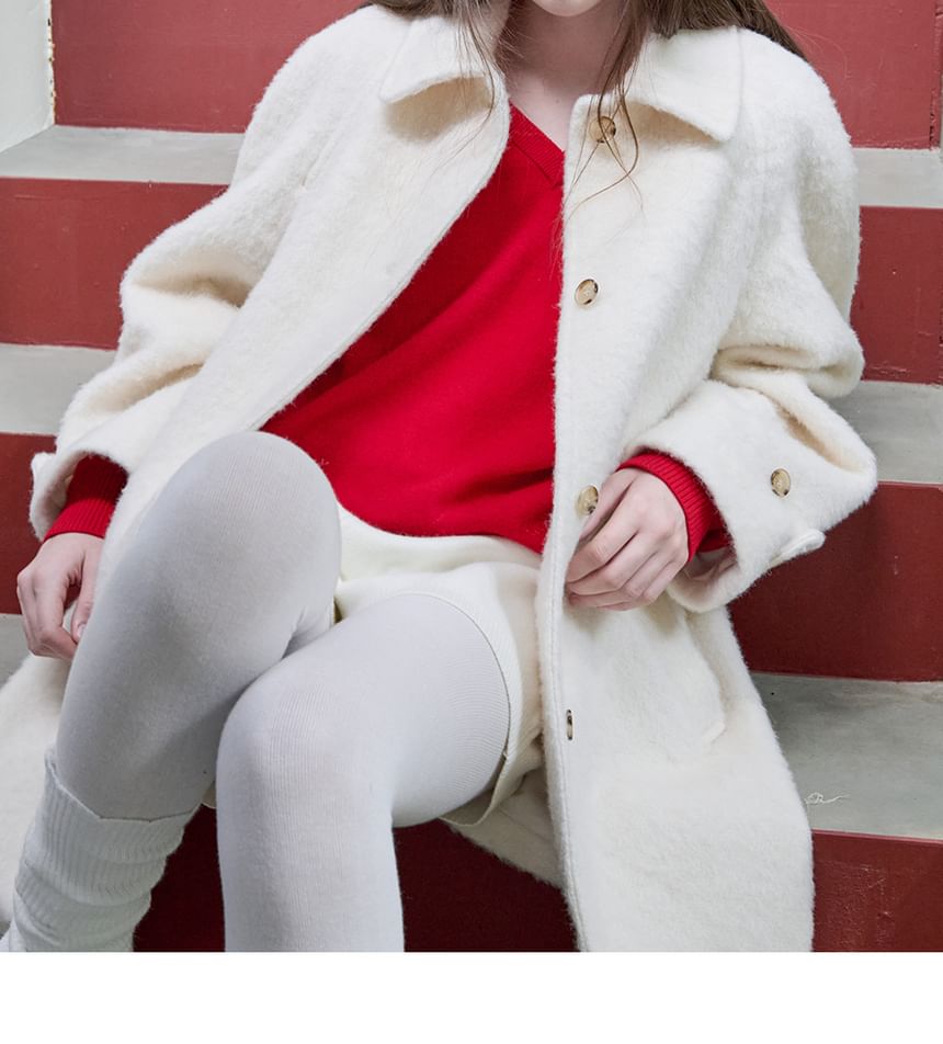 Woolen Half Mac Coat (Ivory)
