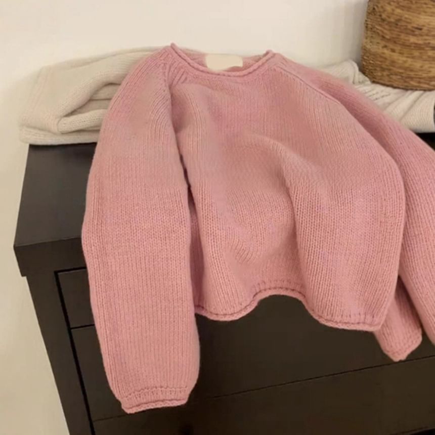 Crew Neck Loose-Fit Long Sleeve Sweater