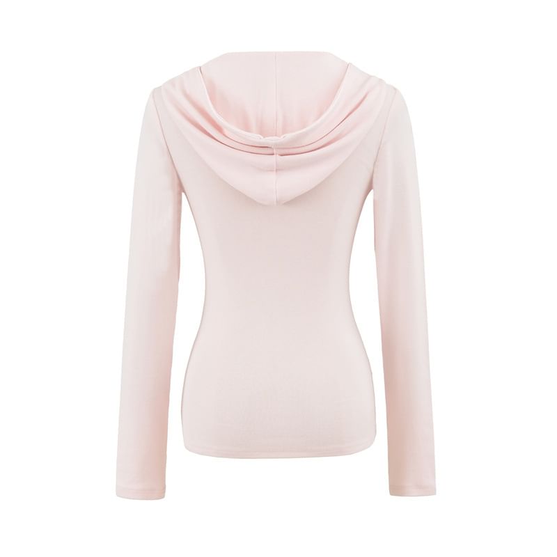 Plain Half-Zip Slim Fit Hoodie