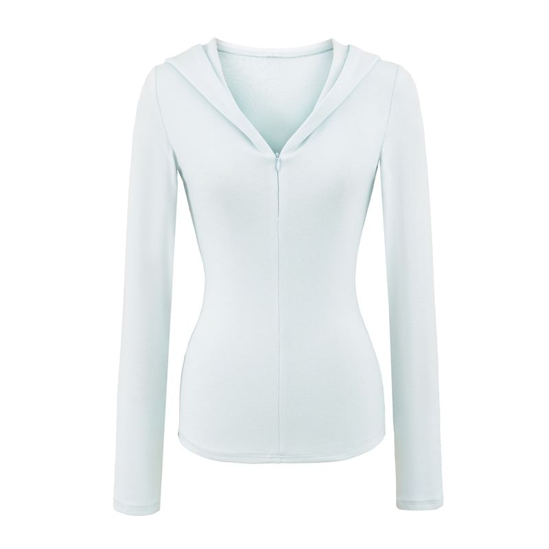 Plain Half-Zip Slim Fit Hoodie