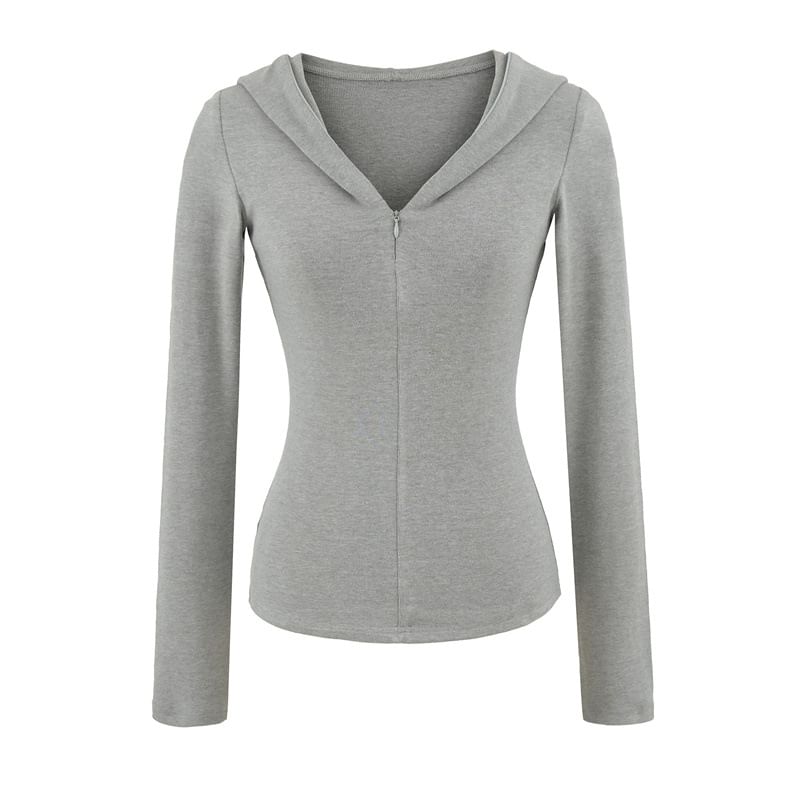 Plain Half-Zip Slim Fit Hoodie