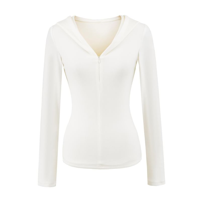 Plain Half-Zip Slim Fit Hoodie