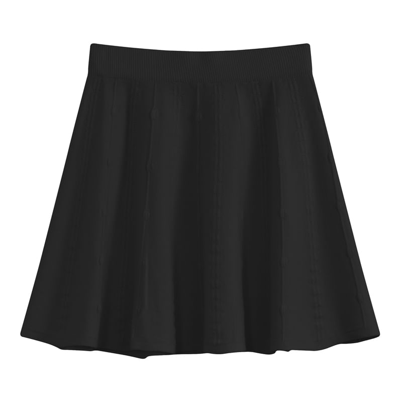 High Waist Knit A-Line Skirt Various Designs