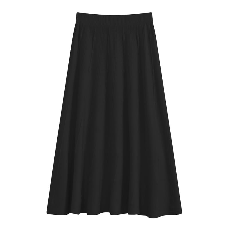High Waist Knit A-Line Skirt Various Designs