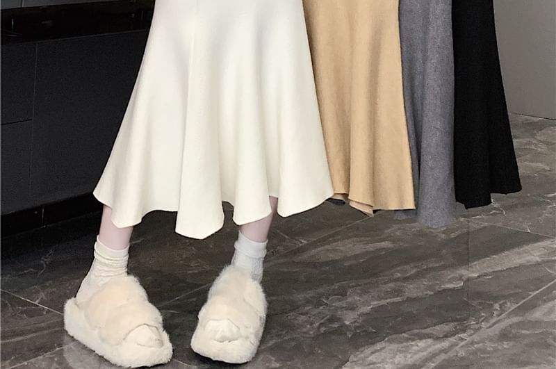 High Waist Mermaid Midi Skirt Plain
