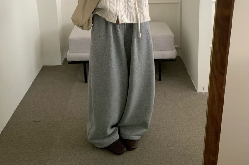 Plain Zip-Up Cable Knit Hoodie