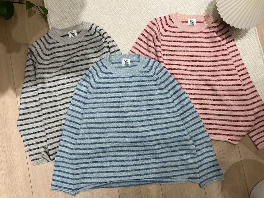 Striped Sweater with Round Neck