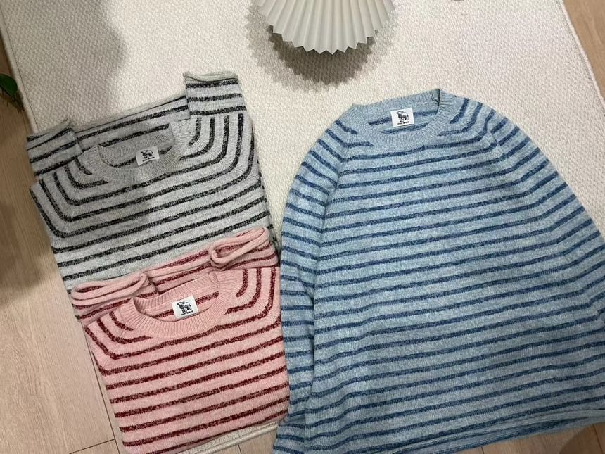Striped Sweater with Round Neck