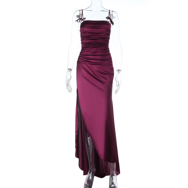 Spaghetti Strap Plain Maxi Mermaid Dress