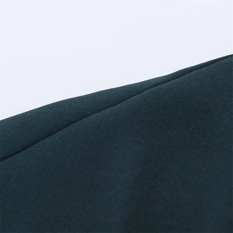 French Sleeve Round Neck Two Tone Panel Maxi A-Line Dress