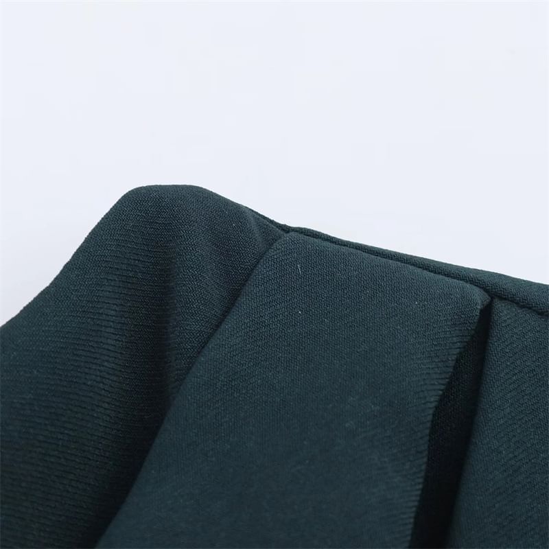 French Sleeve Round Neck Two Tone Panel Maxi A-Line Dress
