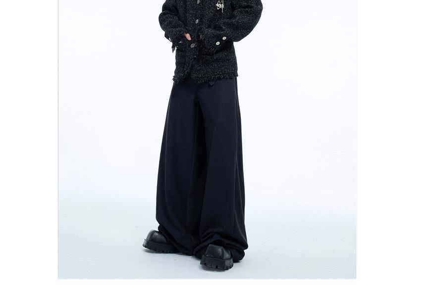 Round Neck Beaded Fray Tweed Button Jacket