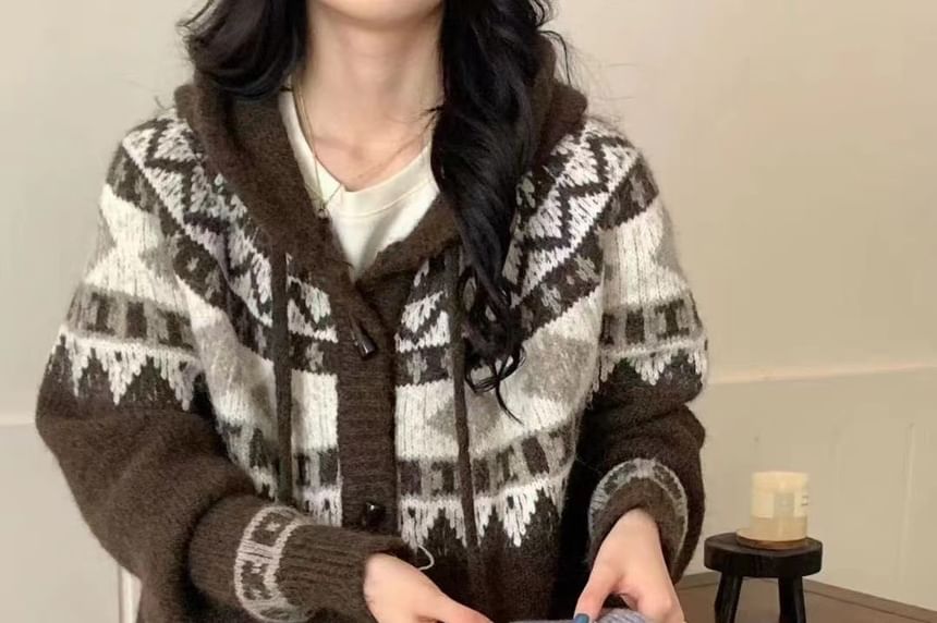 Jacquard Toggle Cardigan