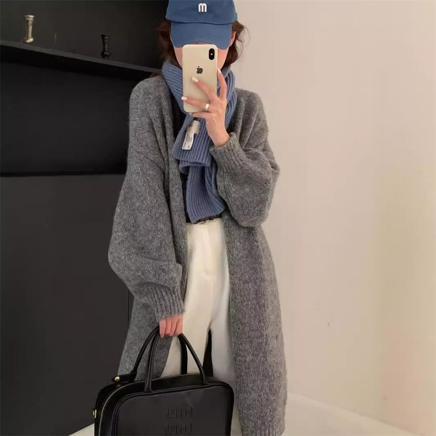 Plain Long Cardigan