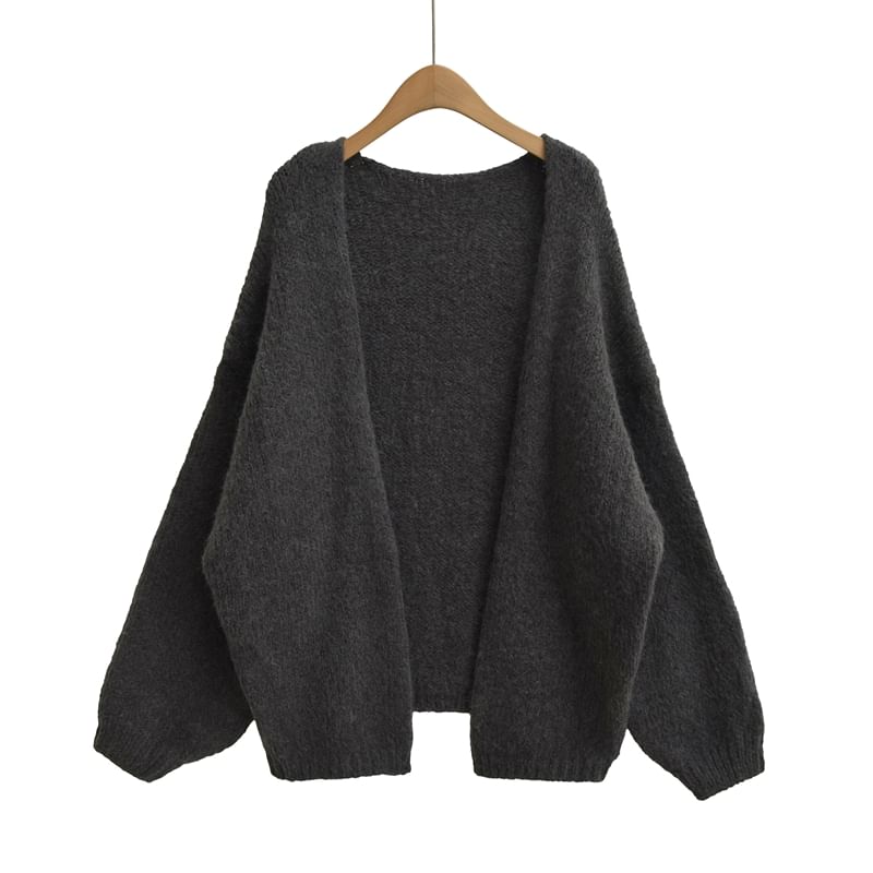 Plain Open Front Cardigan
