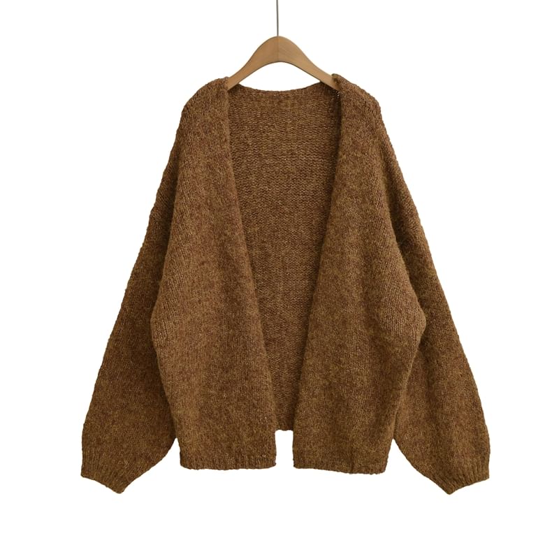 Plain Open Front Cardigan