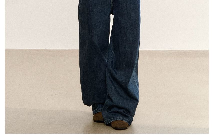 Long-Sleeve Mock Neck Melange Knit Top / 3/4-Sleeve Plain Sweater / Scarf / Set