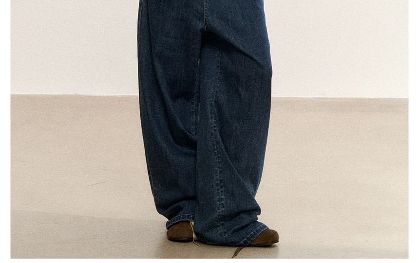 Long-Sleeve Mock Neck Melange Knit Top / 3/4-Sleeve Plain Sweater / Scarf / Set