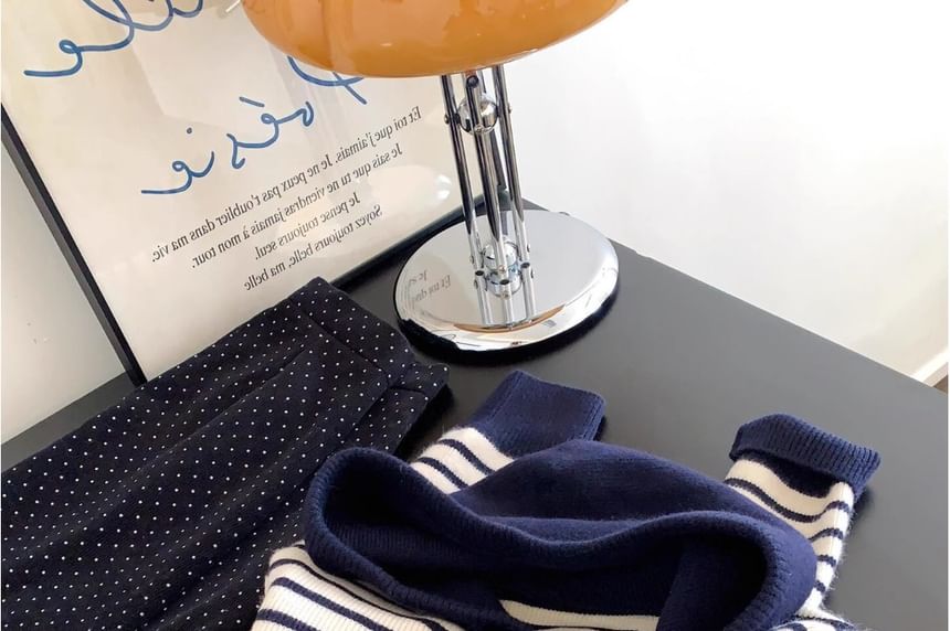 Striped Drawstring Hooded Cardigan