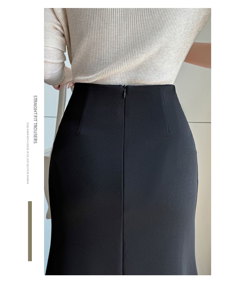High Rise Maxi Mermaid Skirt Plain