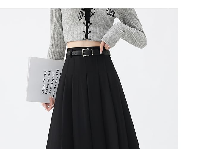 High Rise Maxi A-Line Skirt Plain