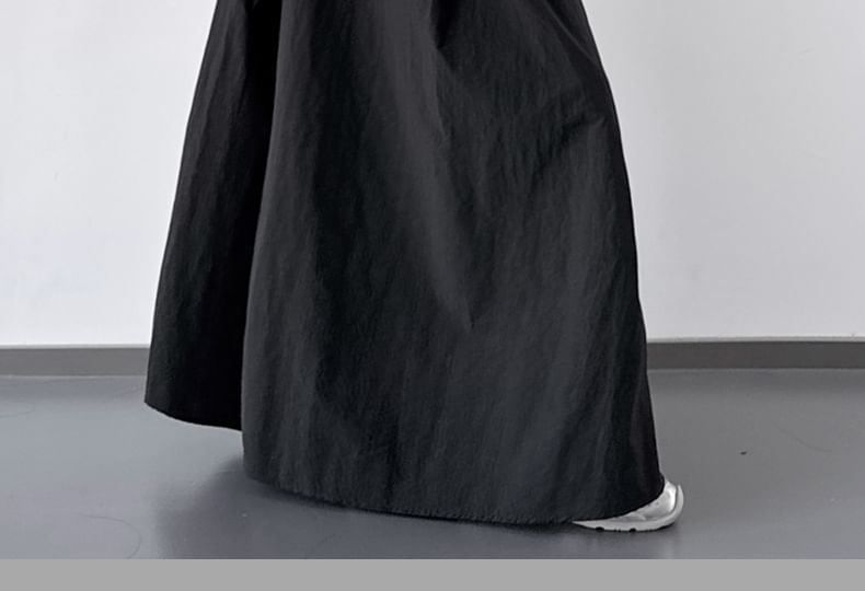 Mid Rise Plain Maxi A-Line Skirt